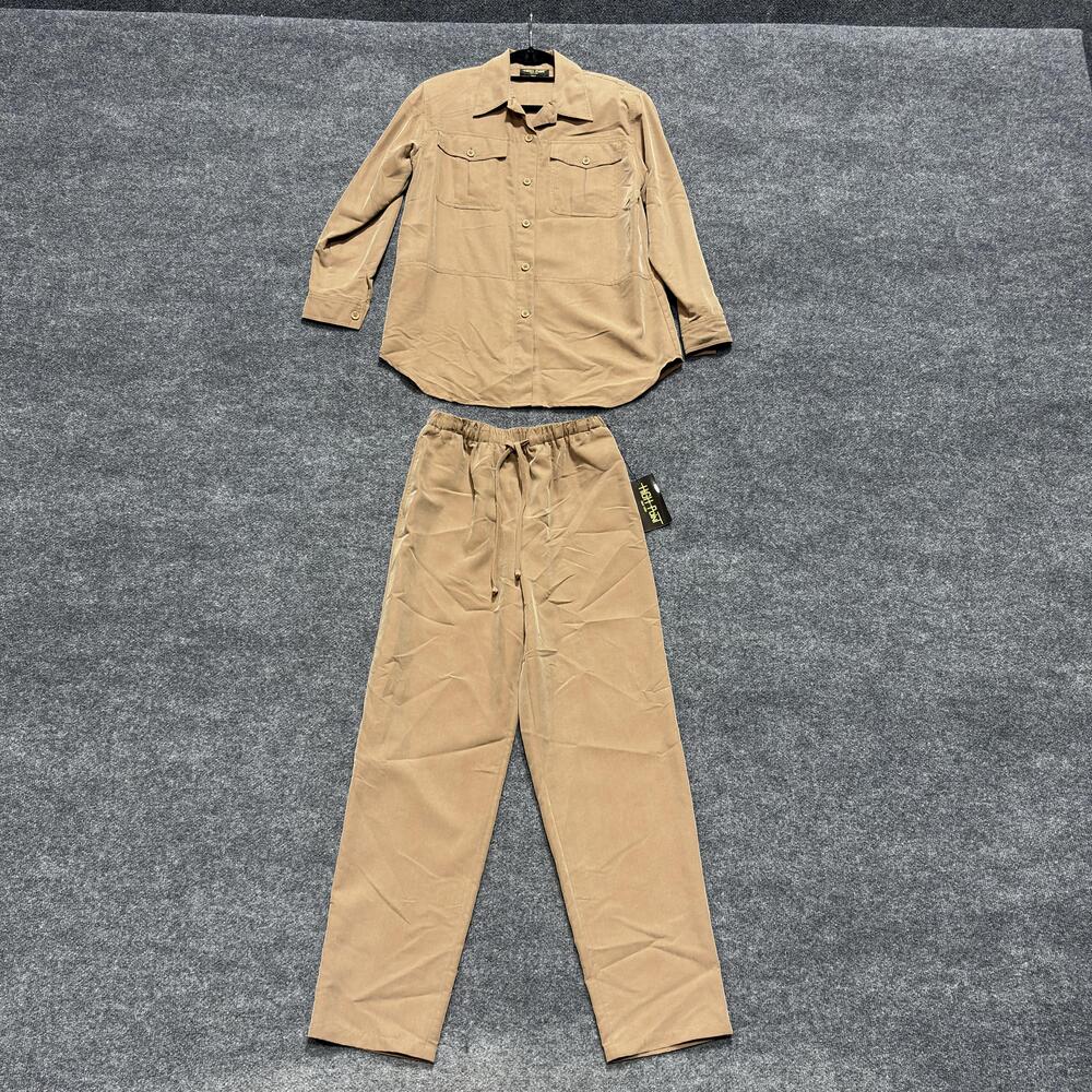 High Point New York Pants Shirt Set Womens S Small Cinnamon Brown Lounge 992040